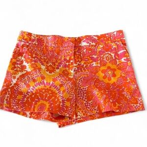 Trina Turk Orange and Pink High Waist Shorts
